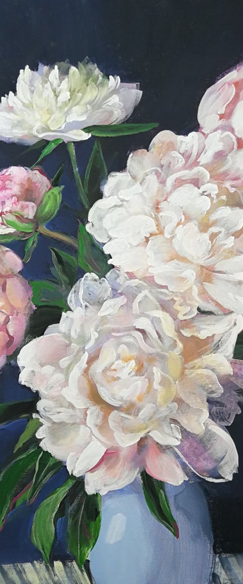 “A bouquet of pink peonies” by Anna Silabrama