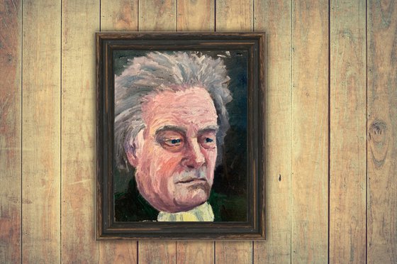 Beethoven Study In Oil - Small Portrait