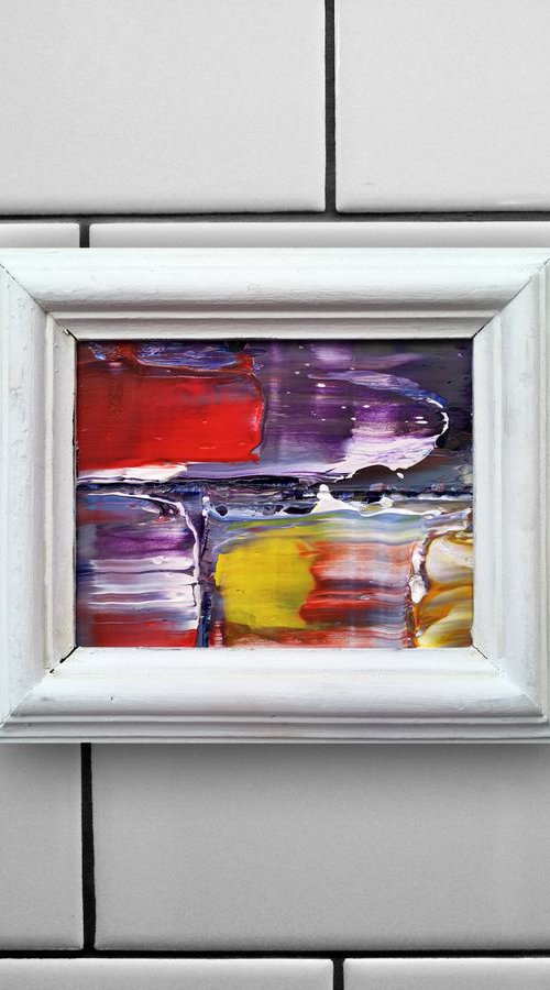 "Bulletproof" - FREE USA SHIPPING -  Original PMS Micro Painting On Glass, Framed - 7 x 6 inches by Preston M. Smith (PMS)