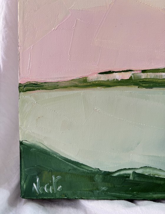 Minimal pastel coastal lagoon