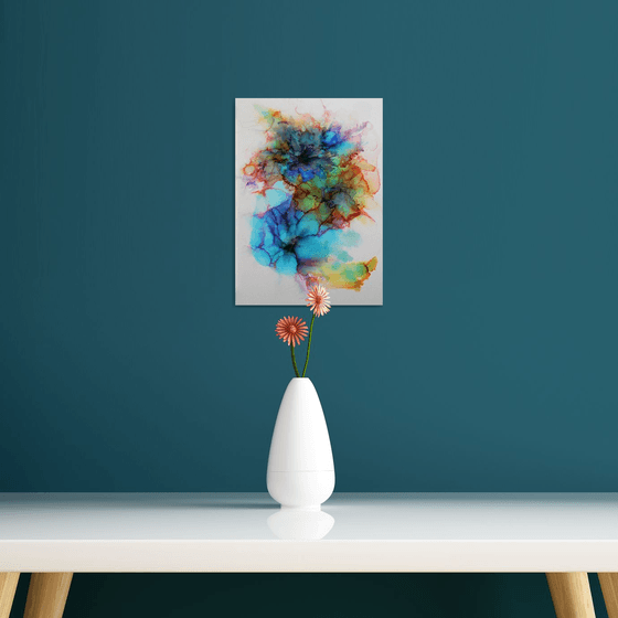 Abstract flowers. Alcohol Ink abstract painting.