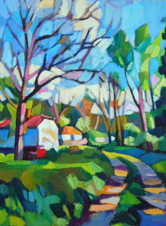 Village landscape / 40 x 30 cm