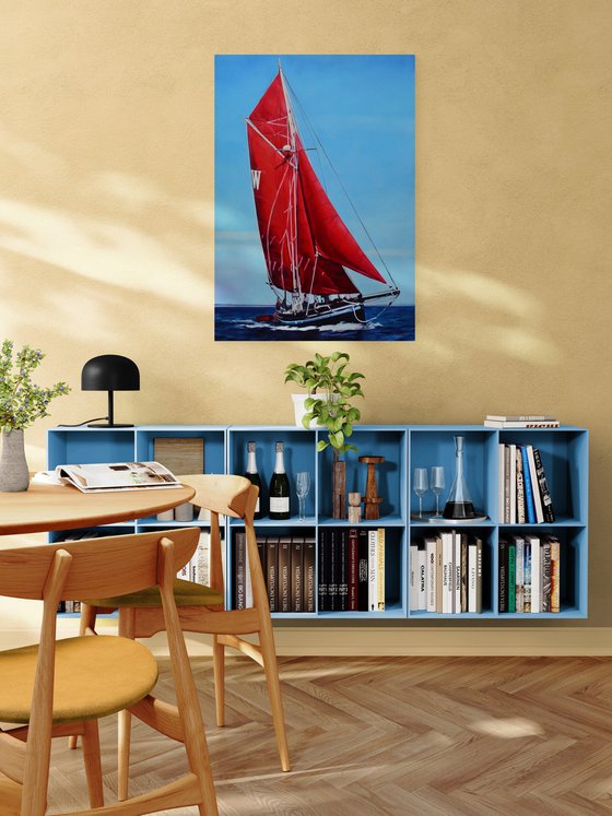 Red sailboat