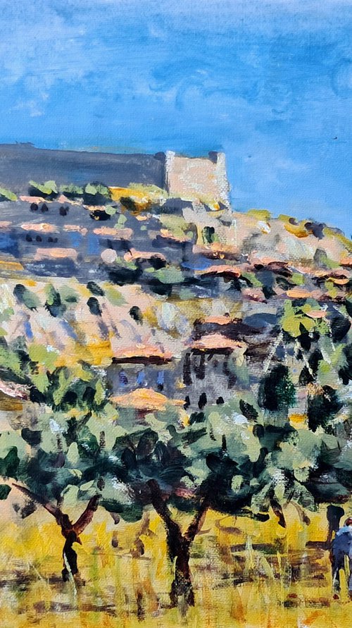 The castle and the old farmer by Dimitris Voyiazoglou