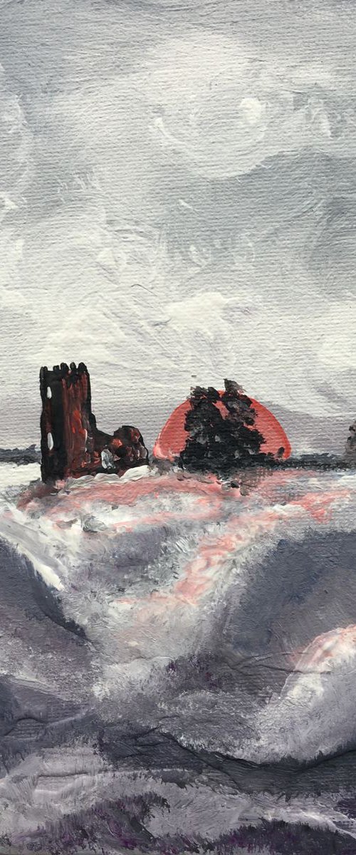 Knolton henge in the snow by Marja Brown