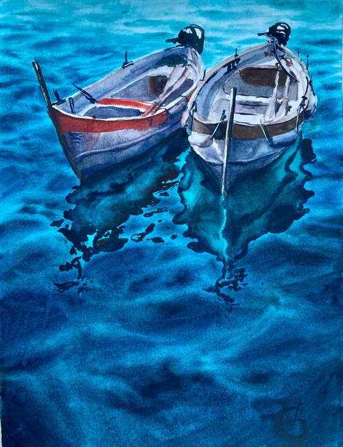 Two boats 2 by Valeria Golovenkina