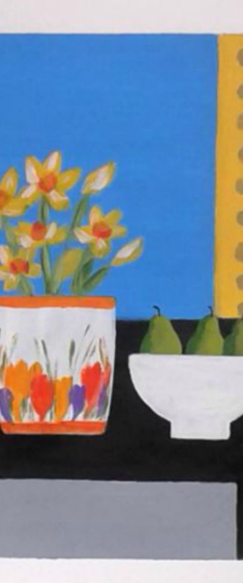 Daffodils in a Clarice Cliff Vase II by Jan Rippingham
