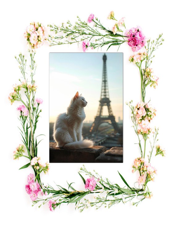 White cat in Paris