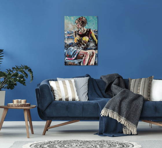 Blue Room - Large Modern Urban Portrait