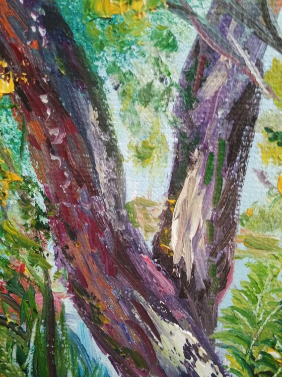 Tree in the Garden Pleinair painting
