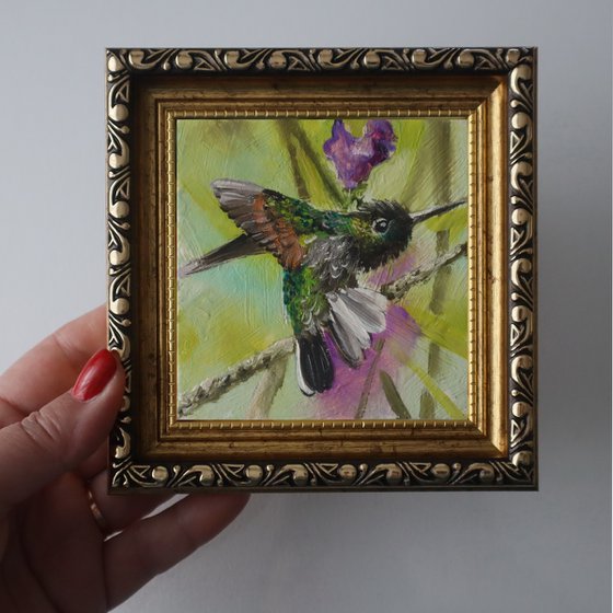 Hummingbird and Purple Flower, Set 2