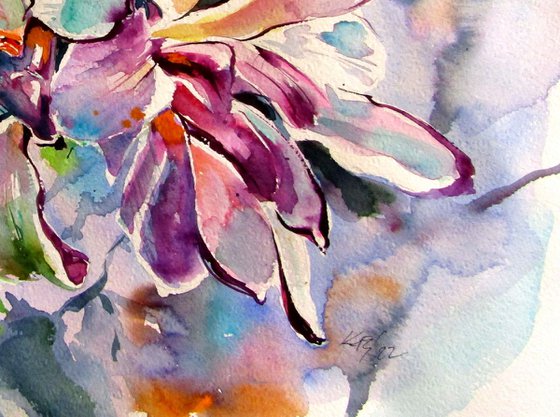 Magnolia flowering branch