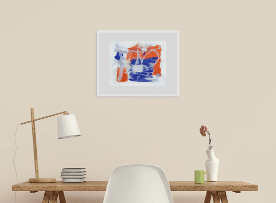 Orange and blue abstraction 1