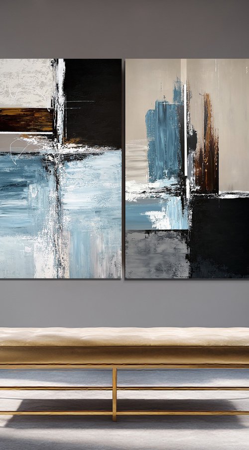 Tidal Framework set diptych by Tatiana Malinovscaia
