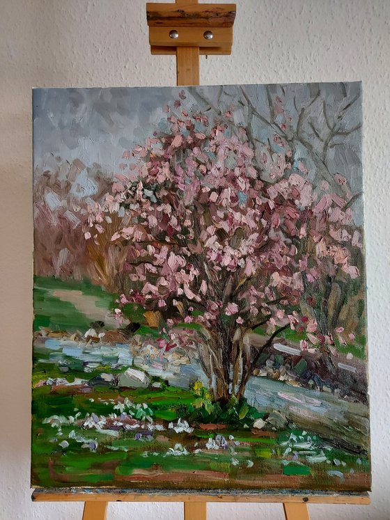 SPRING LANDSCAPE "Blooming tree"