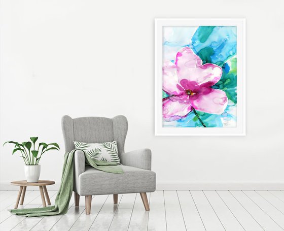 Blooming Love -  Large Flower Painting  by Kathy Morton Stanion