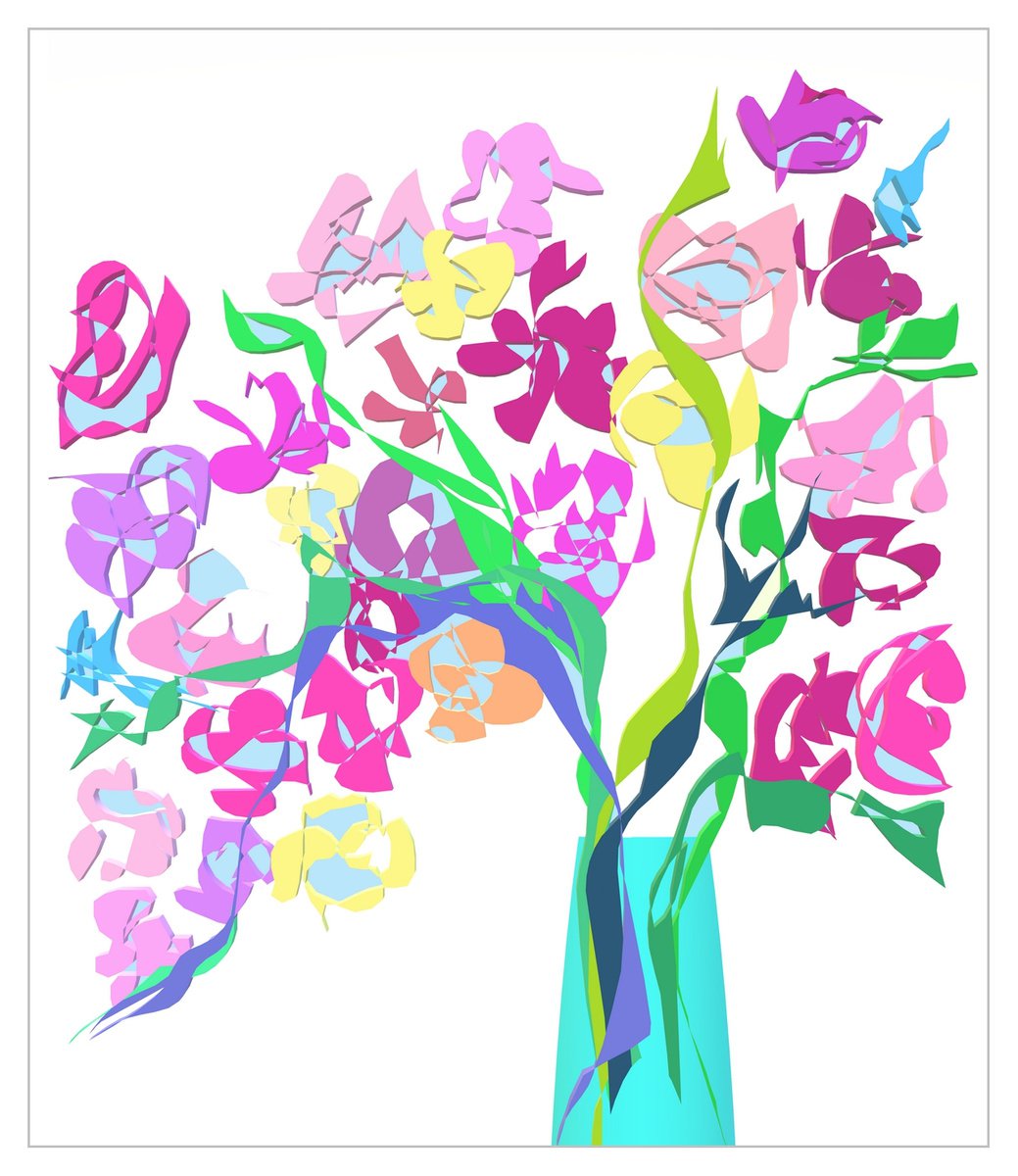 Bright Flowers in vase by Kseniya Kovalenko