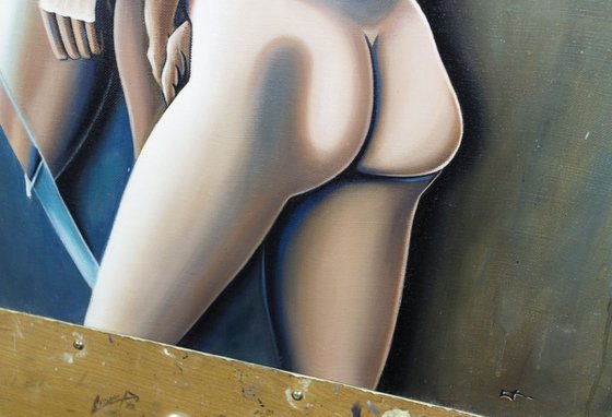 Oil painting Nude, Aurora & Psyché