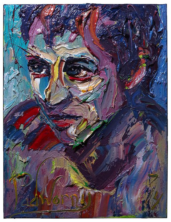 Original Oil Painting Abstract People Portrait Expressionism Eyes