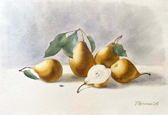Still life with pears