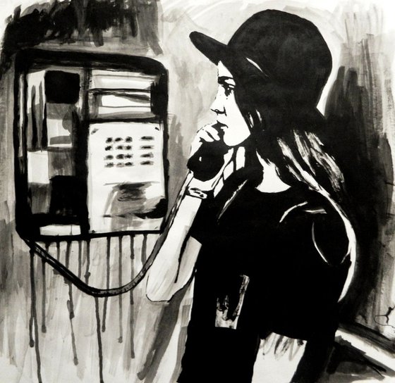 The girl phone booth