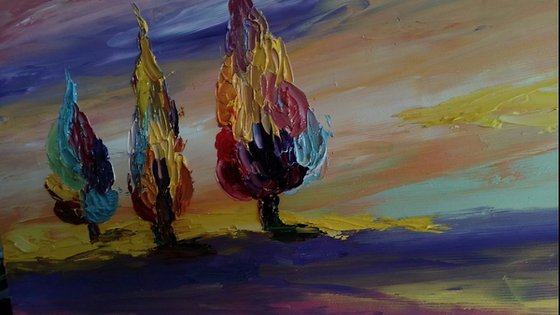 Colorful trees 50x60 cm