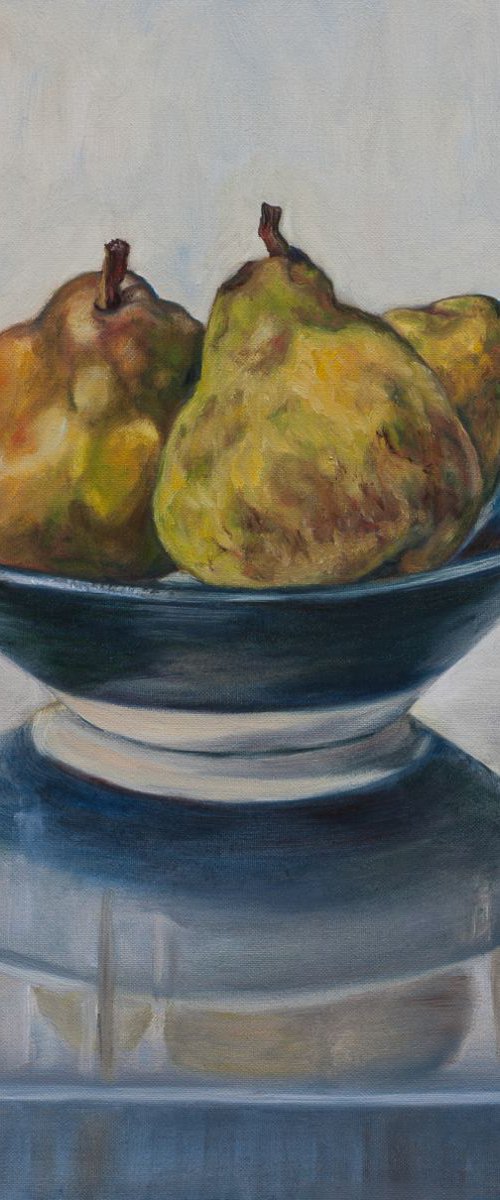 Three Pears in a Bowl by Liudmila Pisliakova