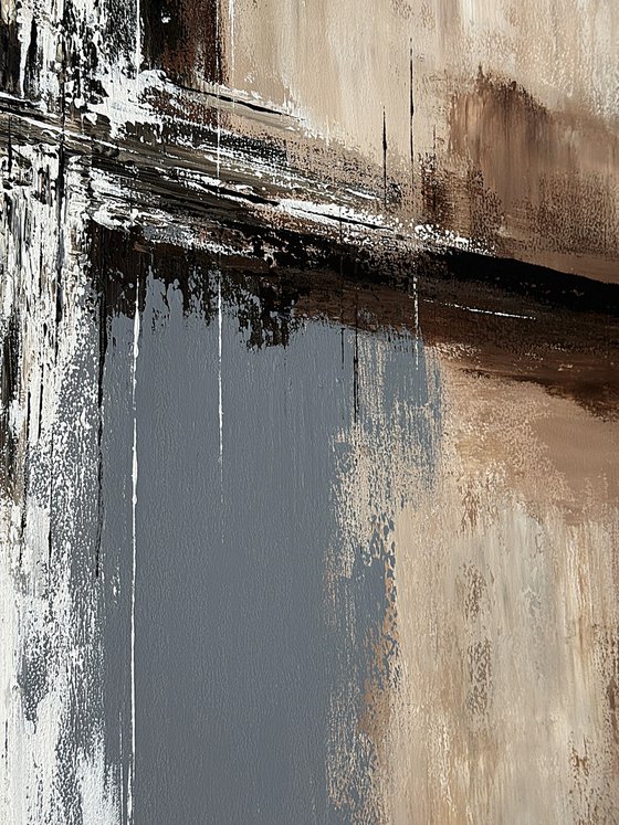 Parallel Ground.Neutral Abstract Diptych