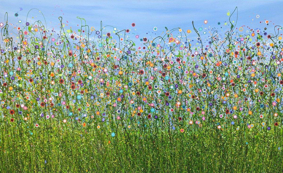 Abstract Landscape Acrylic Painting By Lucy Moore, 38 X 24", A Symphony Of Colour #2, Original Artwork