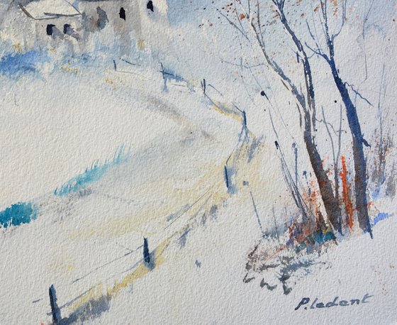 Frozen morning-watercolor