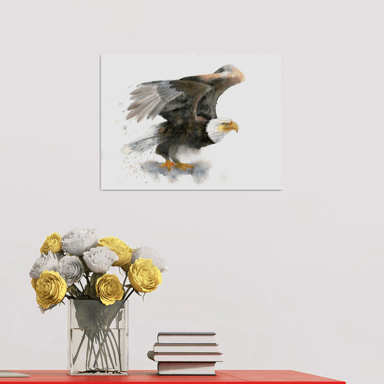 Eagle  -  Original Watercolor Painting by Olga Shefranov