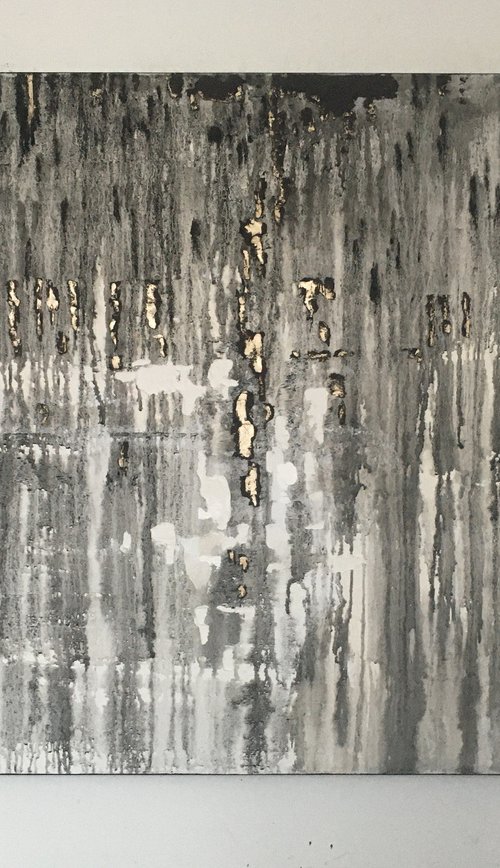 Blind rain. Painting in shades of gray. by CM
