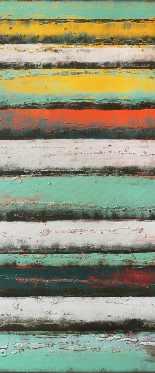 Colorful Abstract Painting - Vertical Panels Light - Ronald Hunter - 19S by Ronald Hunter