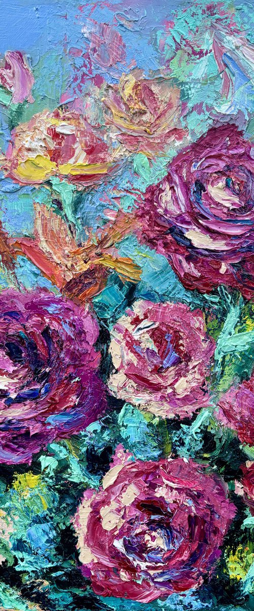 July Roses (2025), 35*45 by Olga Blazhko