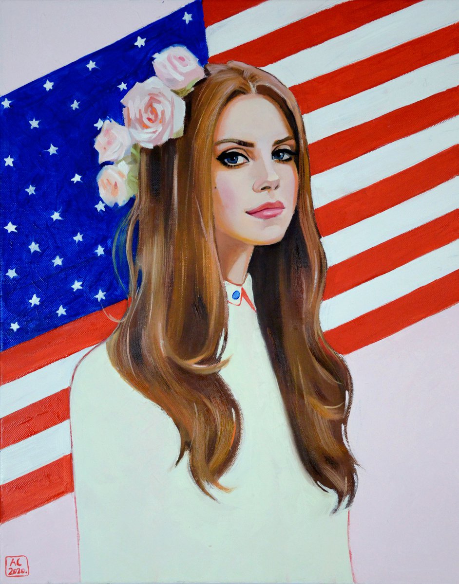 oil portrait of Lana Del Rey by Alexandra Sergeeva