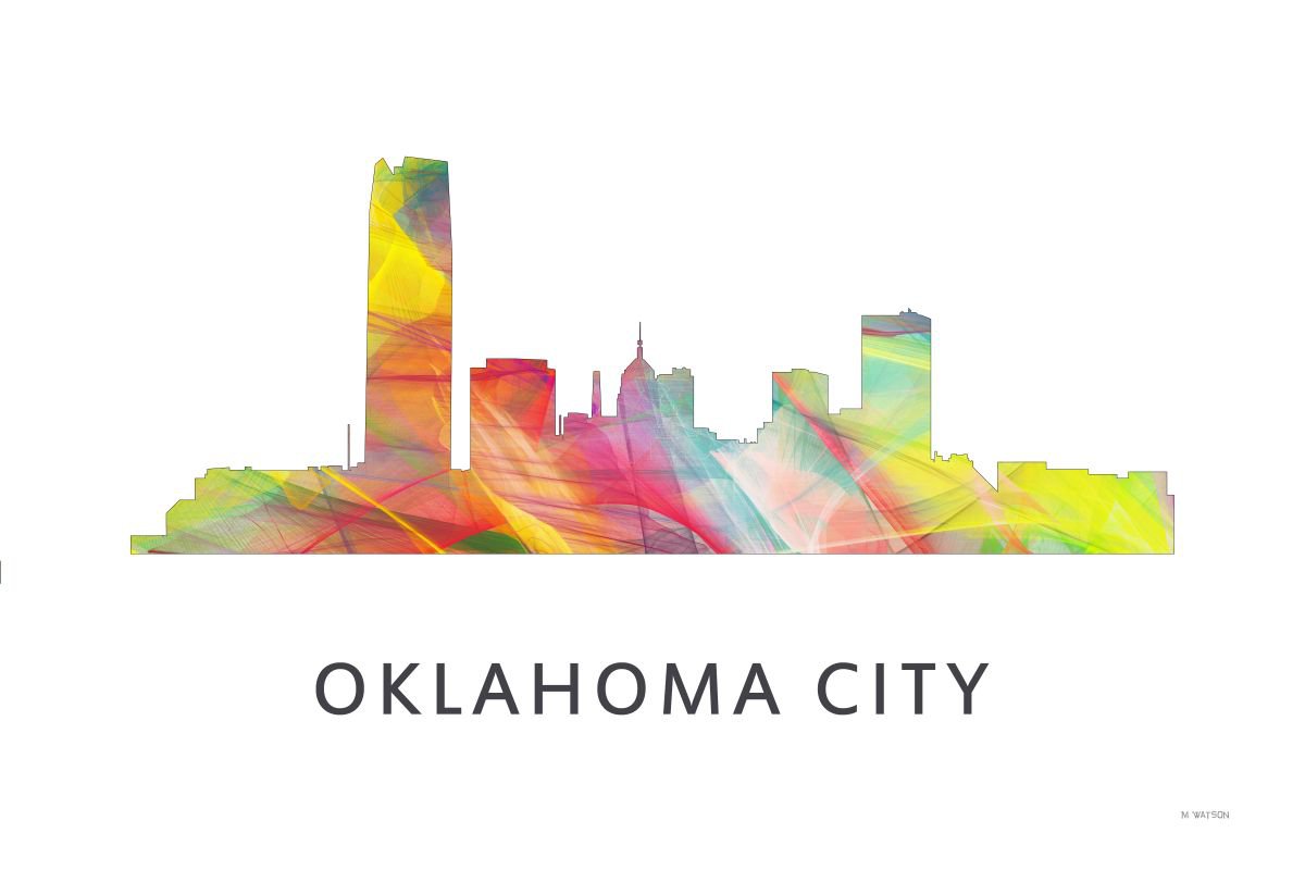 Oklahoma City Oklahoma Skyline WB1 by Marlene Watson
