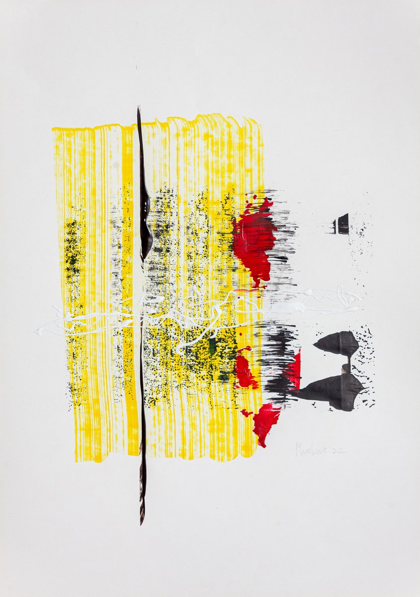 COMPOSITION OF YELLOW AND BLACK WITH THE ADDITION OF RED by Evgenia Muzheva