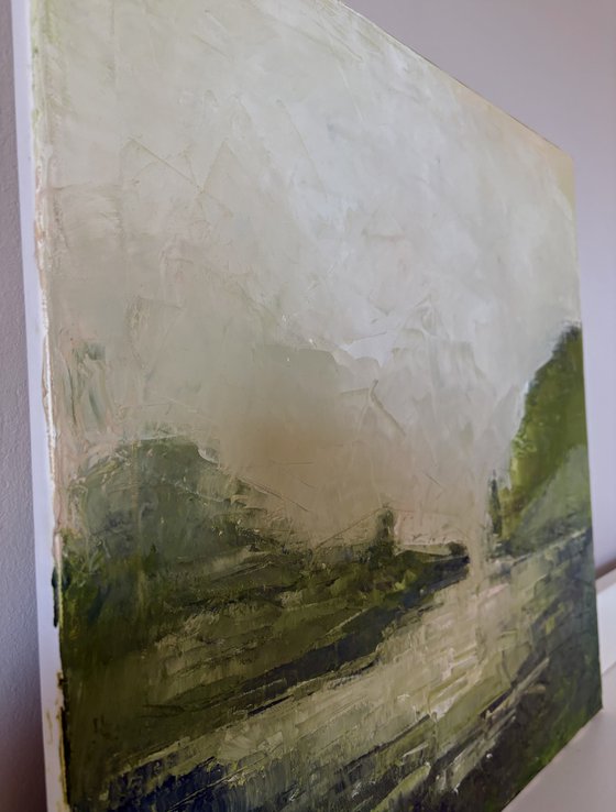 Abstract mountains lagoon landscapes whispers