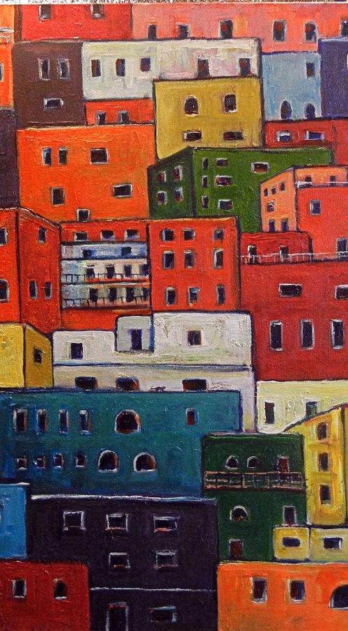 Guanajuato Houses - Mexico - 48x36 by BenWill