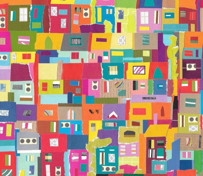 Houses, houses, houses (Hand Cut Collage) Original Picture Collage by ...