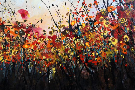 Stand By Me  - Super sized original floral landscape