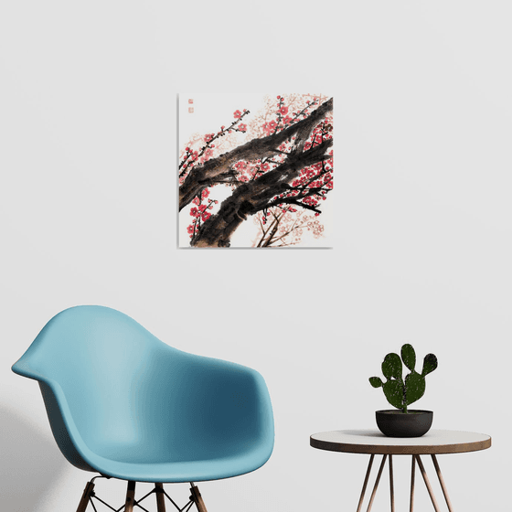 Old blooming plum - Oriental Chinese Ink Painting