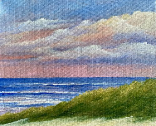 Original Acrylic 8 X 10 on Canvas Beach Life by Rosie Brown