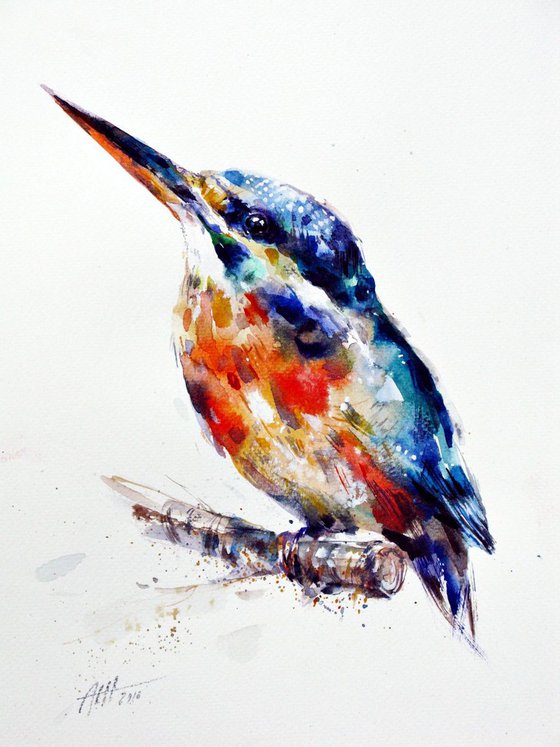 kingfisher watercolour