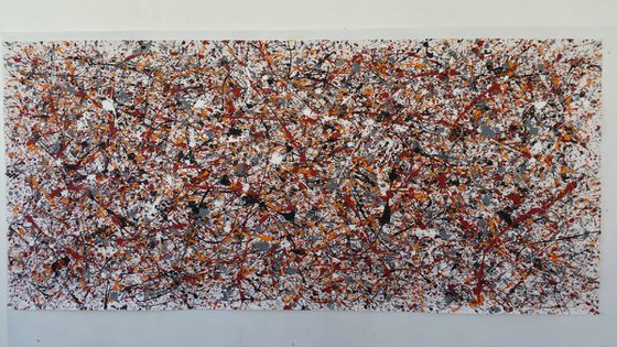 Abstract JACKSON POLLOCK style ACRYLIC Painting on CANVAS by M.Y.