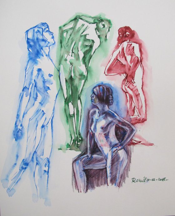 Female nude in various poses