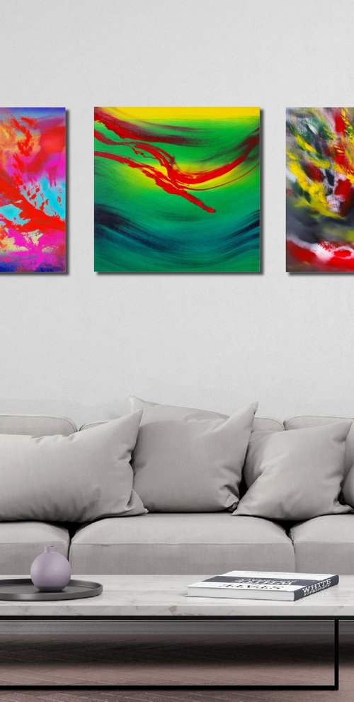 Gestural, Triptych by Davide De Palma