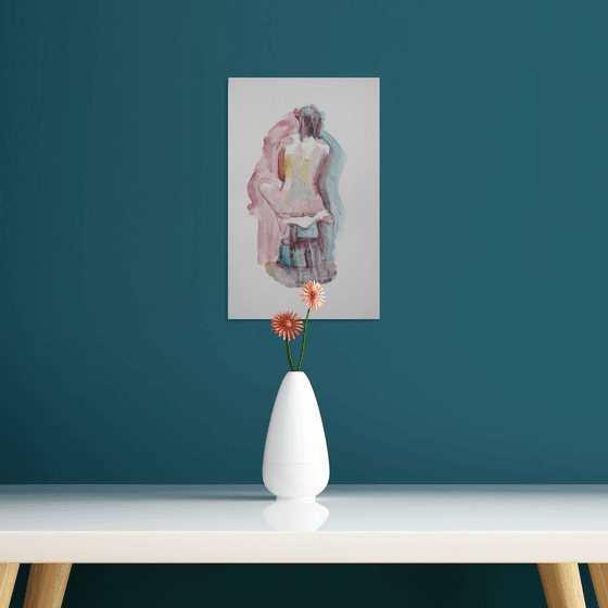 Seated female nude back view