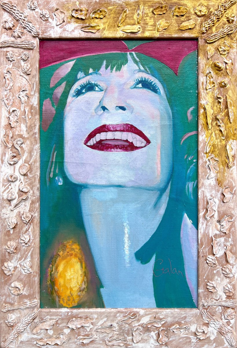 Expressive Portrait Oil Painting By Igor Galan, 18 X 26, Beautiful Smile, Original Artwork