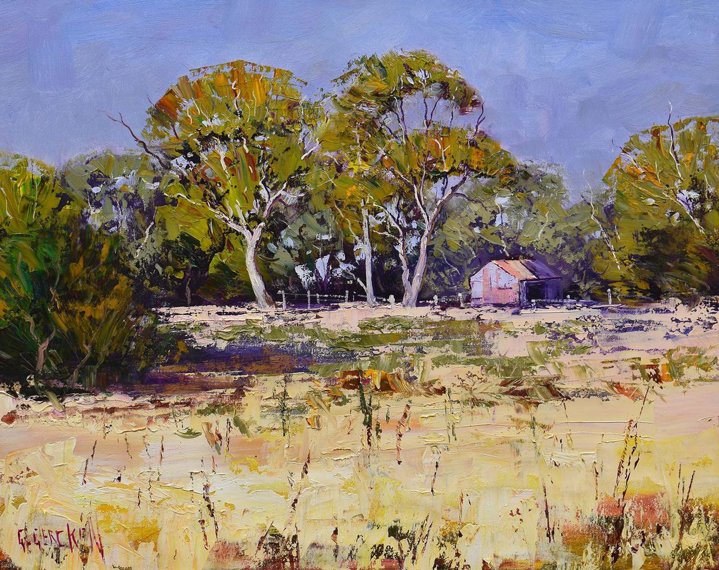 Farm Sheds Summer Landscape Oil Painting Artfinder